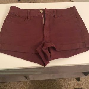 Burgundy American Eagle shorts size 6